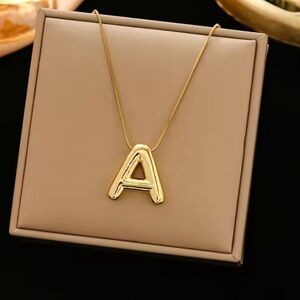 Gold Initial 'A' Pendant Necklace